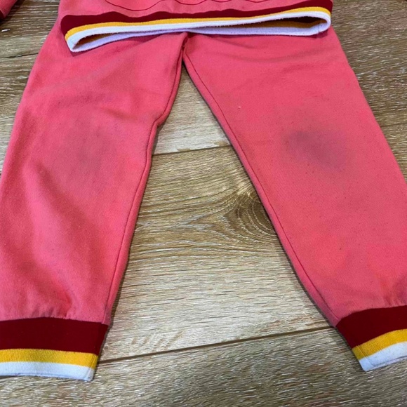 Coral pink kids tracksuit for 5 years old with dirty parts - Picture 2 of 4